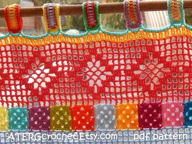 Crochet pattern BOHO CURTAIN/VALANCE by ATERGcrochet image 4