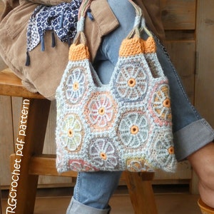 Crochet Pattern Flower Bag Melange by Atergcrochet - Etsy