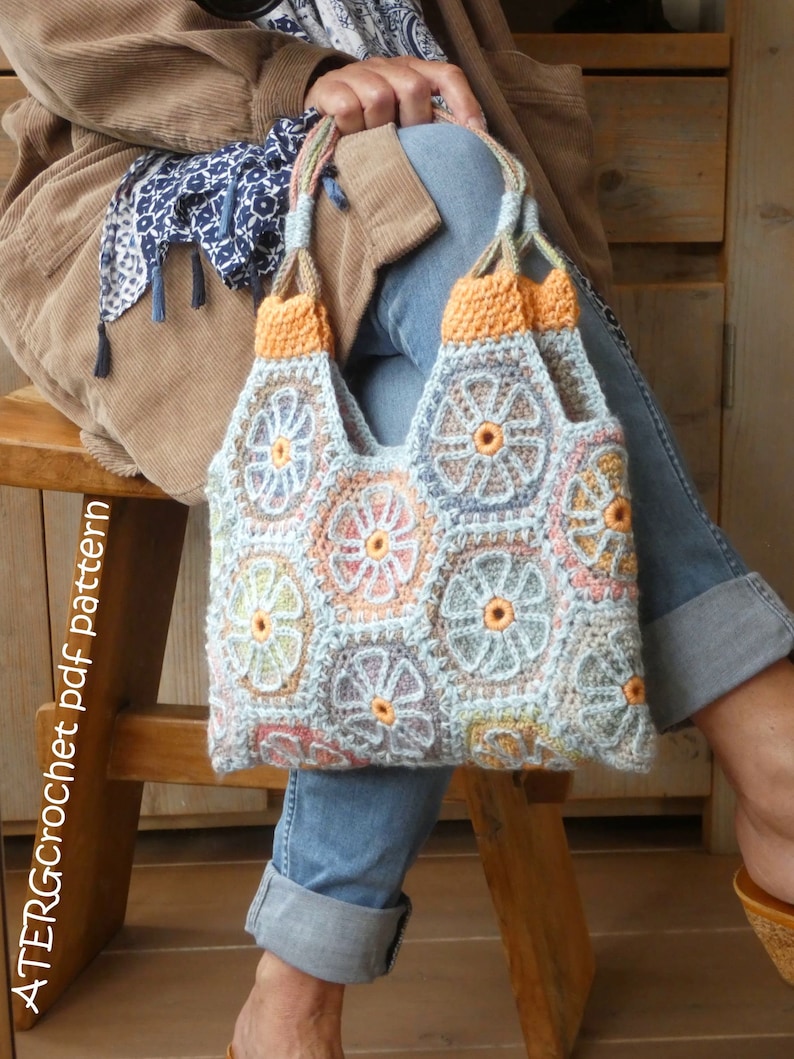 Crochet pattern Flower Bag Melange by ATERGcrochet image 4