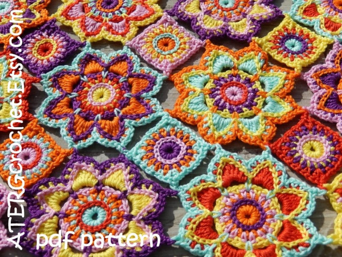 Crochet Pattern Flower Baby Blanket by Atergcrochet Etsy UK