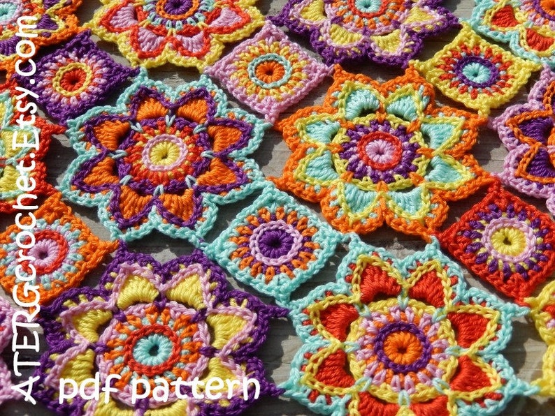 Crochet pattern flower baby blanket by ATERGcrochet image 2
