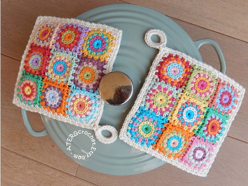 Crochet pattern POTHOLDER SQUARES by ATERGcrochet image 2