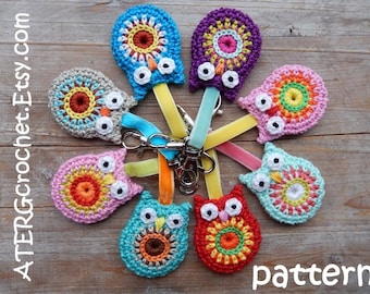 Crochet pattern OWL key ring by ATERGcrochet