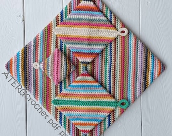 DOUBLE LAYERED POTHOLDER crochet pattern by ATERGcrochet + cushion + pincushion