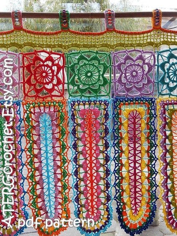 Crochet curtains best sale