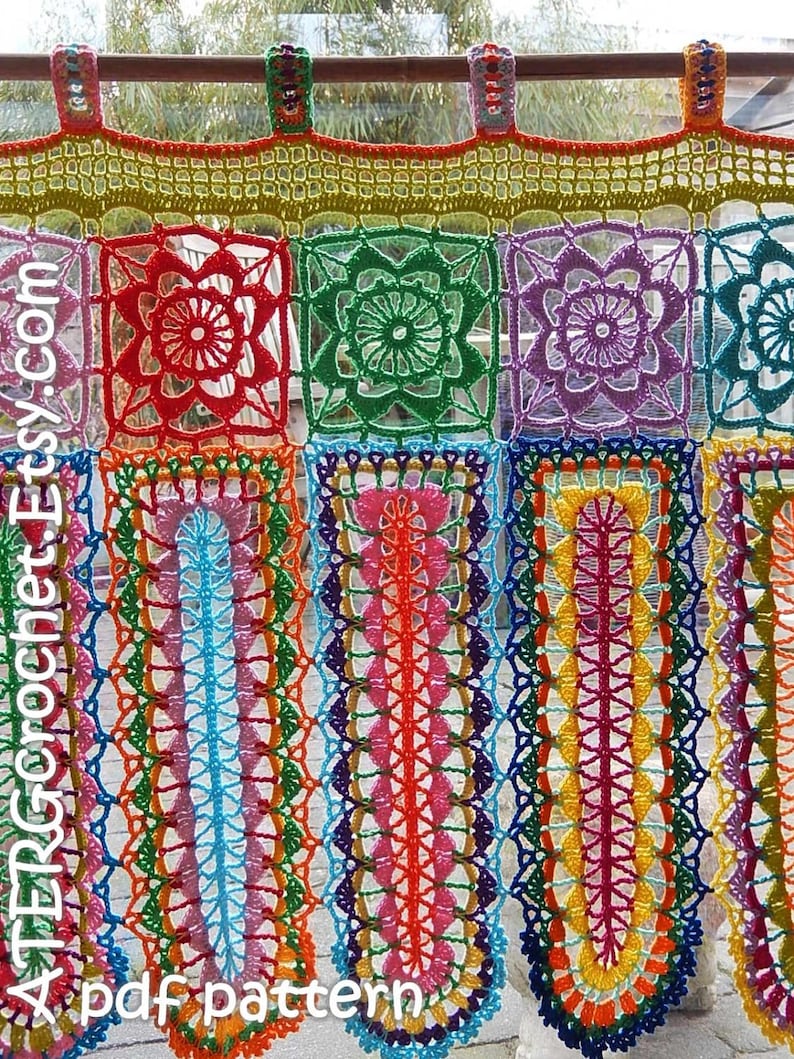 Haakpatroon BOHO CURTAIN 'panels' van ATERGcrochet afbeelding 2