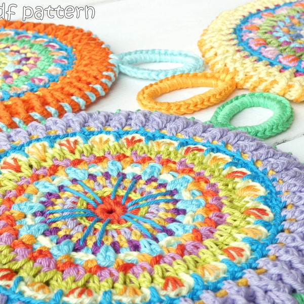 Patrón de crochet BOHO POTHOLDER por ATERGcrochet