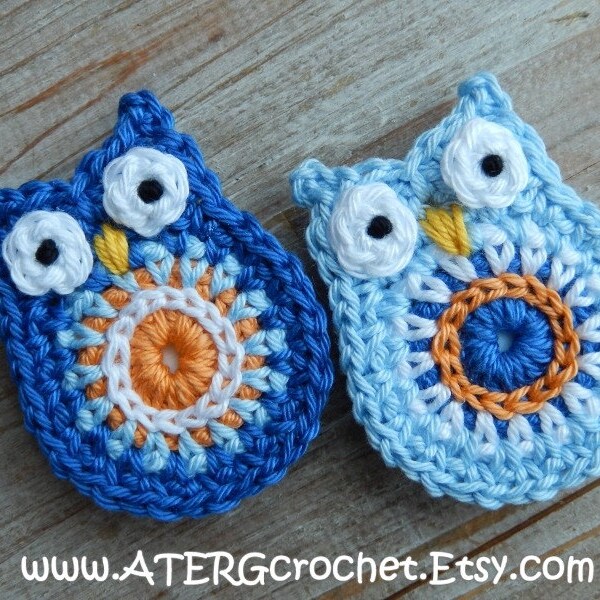 OWL MAGNET set royal/blue by ATERGcrochet