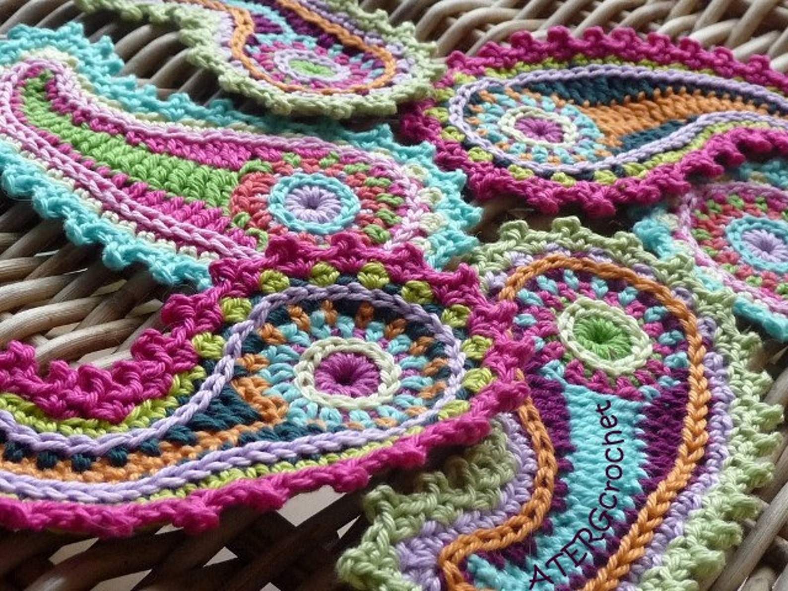 Crochet Pattern Paisley by Atergcrochet Etsy