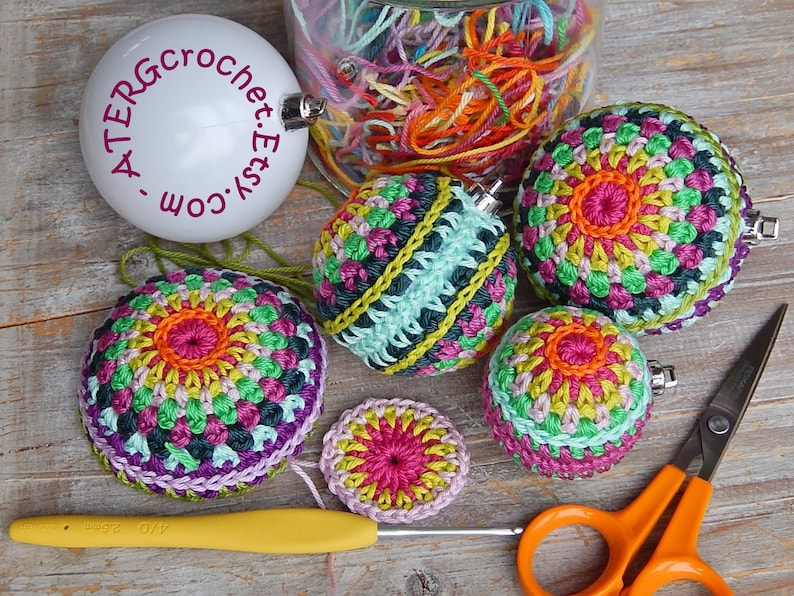 Crochet pattern Christmasball in 4 sizes by ATERGcrochet image 3