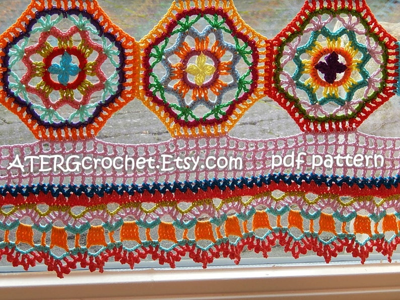 Crochet pattern BOHO CURTAIN/VALANCE by ATERGcrochet image 3