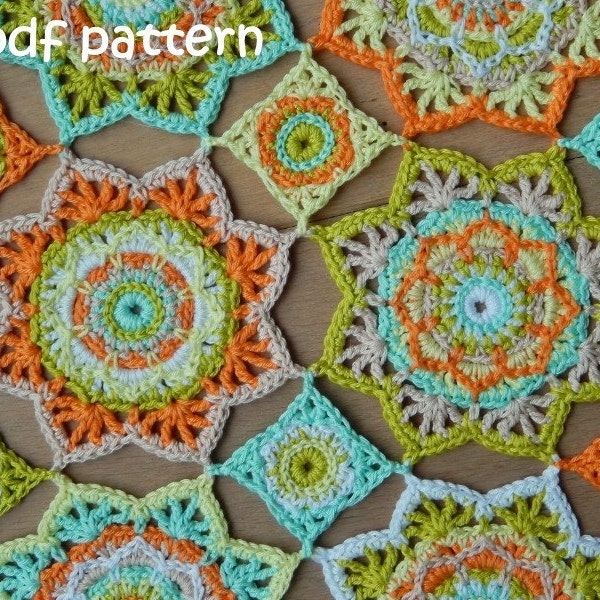 Crochet pattern baby blanket STAR by ATERGcrochet