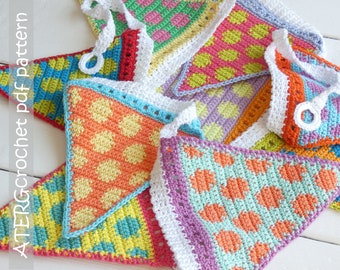 Wzór szydełkowy: Chorągiewka z kropkami autorstwa ATERGcrochet