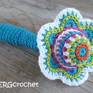 Crochet pattern flower baby rattle by ATERGcrochet image 3