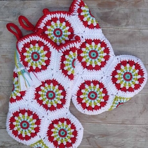Patrón de crochet para medias navideñas