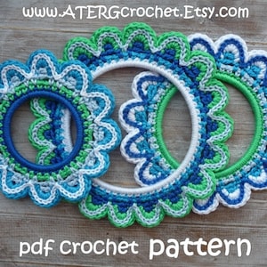 Patrón de crochet MARCOS DE FLORES de ATERGcrochet