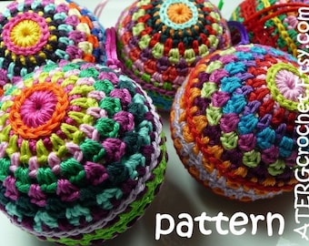 Crochet pattern Christmasball in 4 sizes by ATERGcrochet