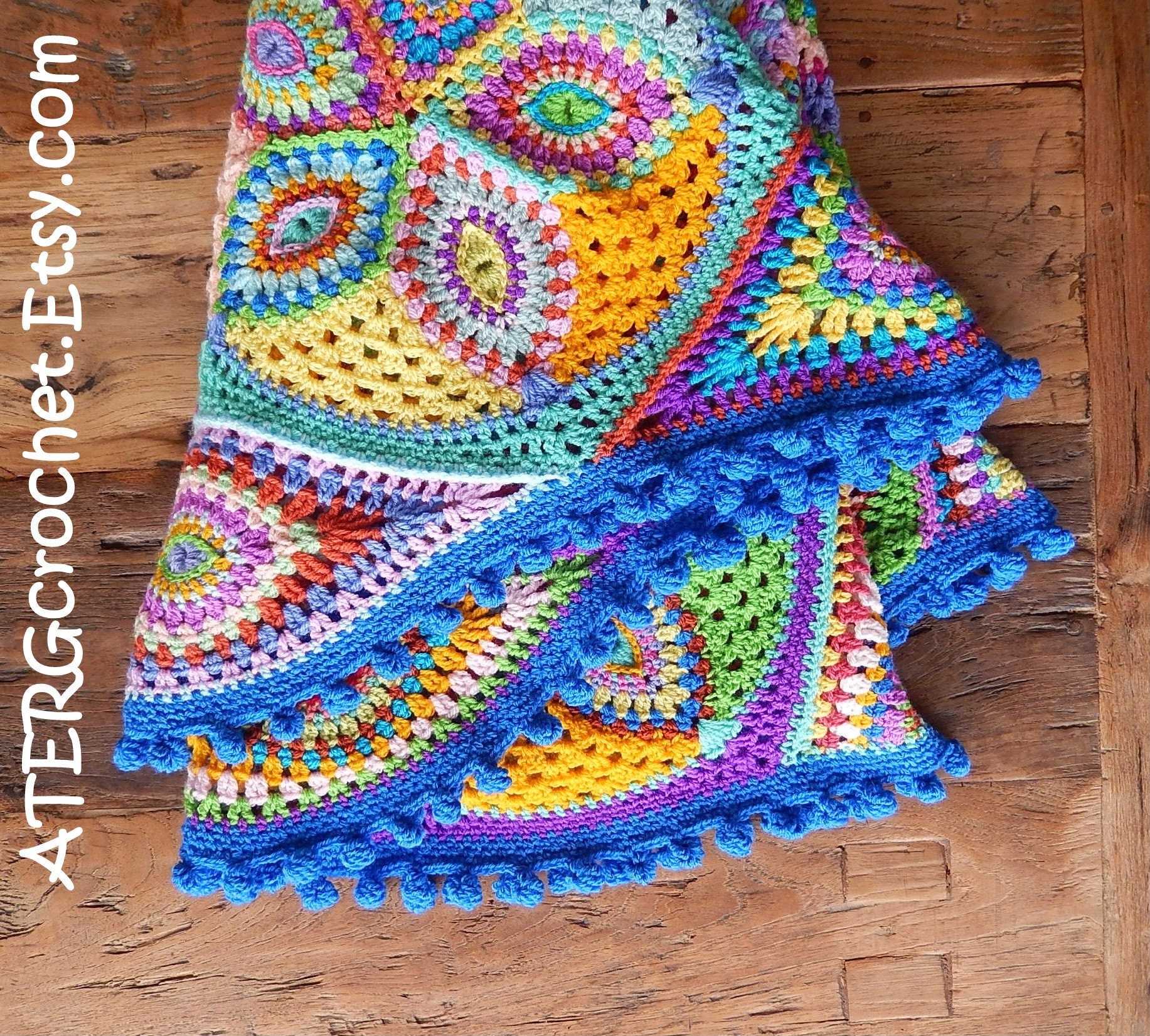 Crochet pattern KALEIDOSCOPE blanket by ATERGcrochet - Etsy Nederland