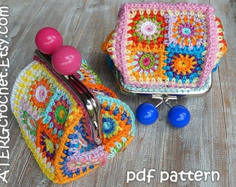 Crochet pattern PURSE 'petite square' by ATERGcrochet