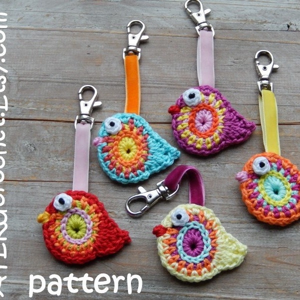 Crochet pattern BIRD key ring by ATERGcrochet