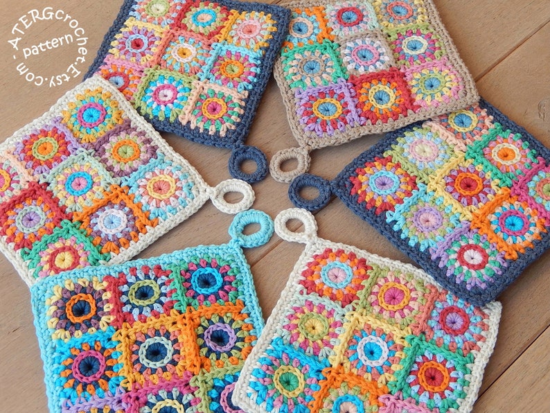 Crochet pattern POTHOLDER SQUARES by ATERGcrochet image 5