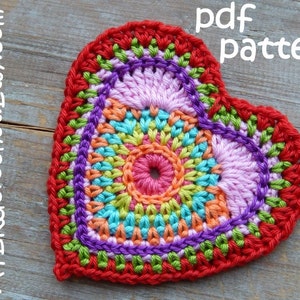 Crochet pattern HEART 'color burst' by ATERGcrochet image 2