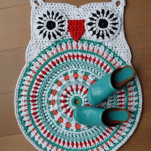 Crochet pattern owl rug by ATERGcrochet XL crochet image 4