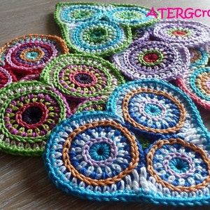 Crochet pattern colorful circle heart by ATERGcrochet image 2