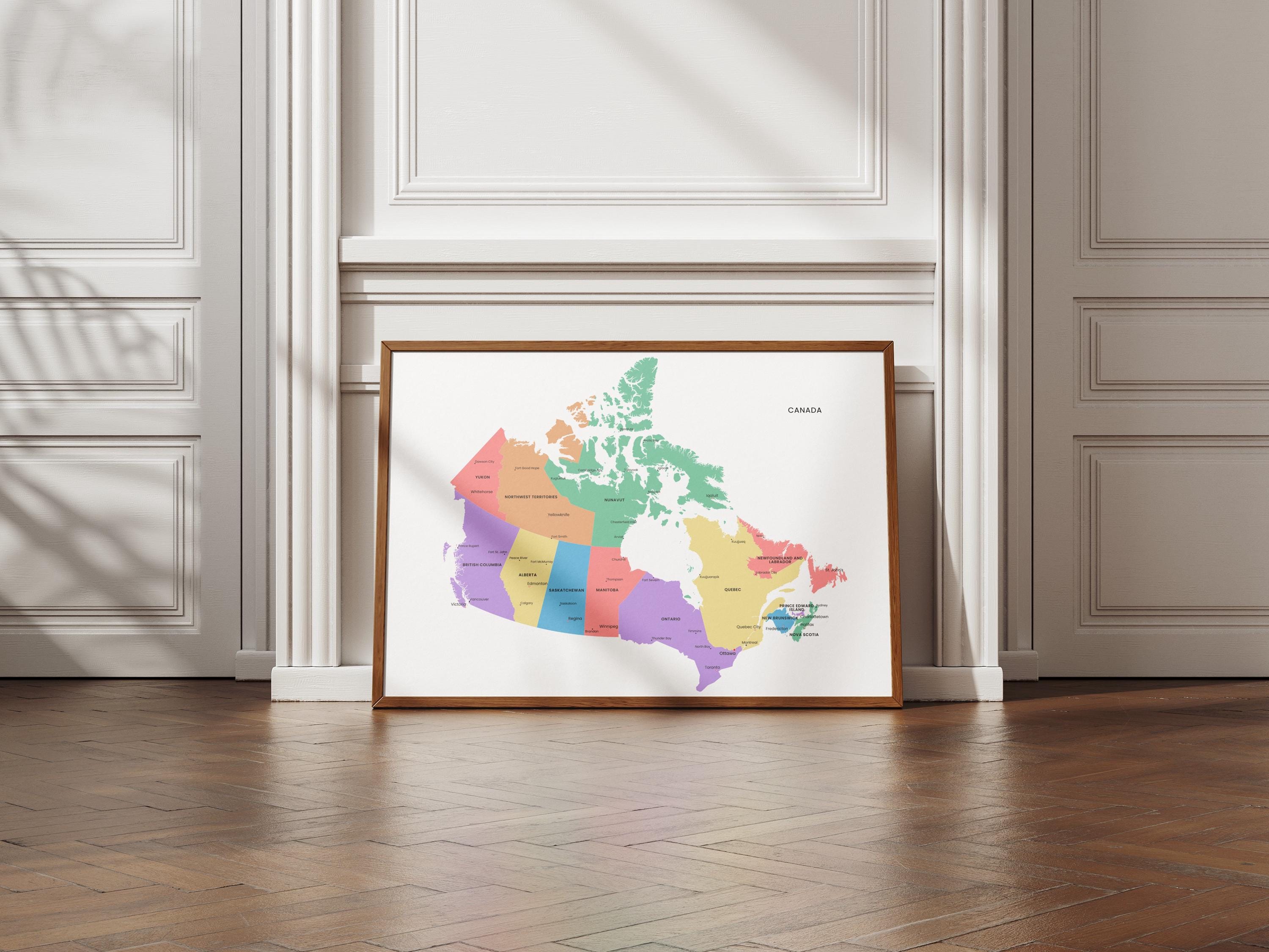 Canada Political Map Printable Minimalist Edition With Provinces ...