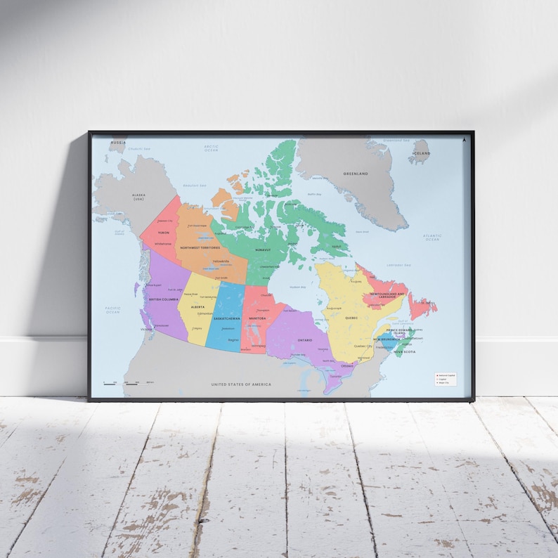 Canada Political Map Printable With Provinces, Territories, Capitals