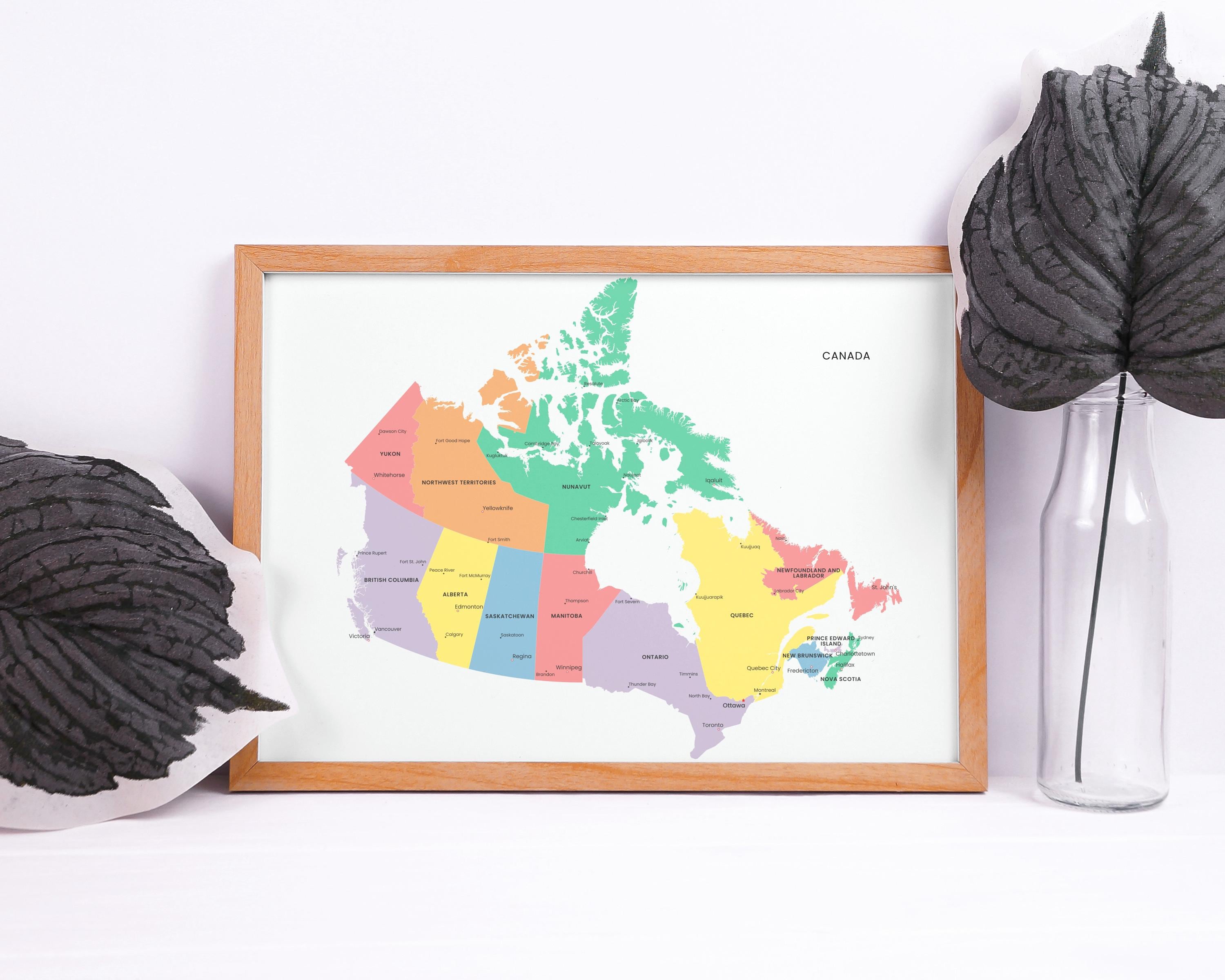 Canada Political Map Printable Minimalist Edition With Provinces