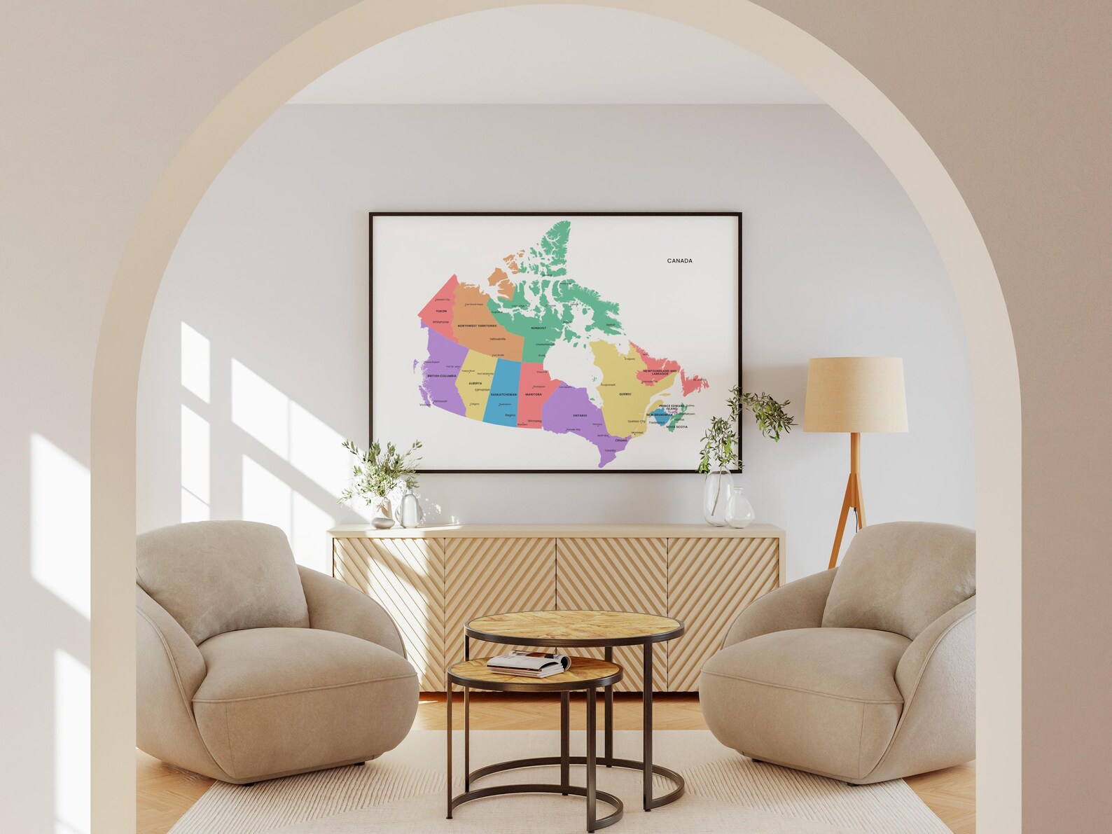 Canada Political Map Printable Minimalist Edition With Provinces ...