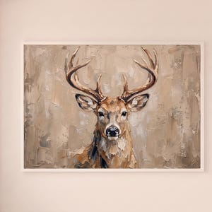 Deer Wall Art | Majestic Stag Canvas | Rustic Wildlife Wall Decor | Cabin Lodge Wall Art | Farmhouse Decor
