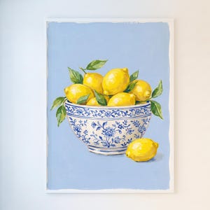 Lemon Bowl | Mediterranean Kitchen Wall Print