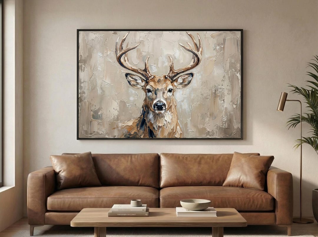 Deer Wall Art | Majestic Stag Canvas | Rustic Wildlife Wall Decor ...