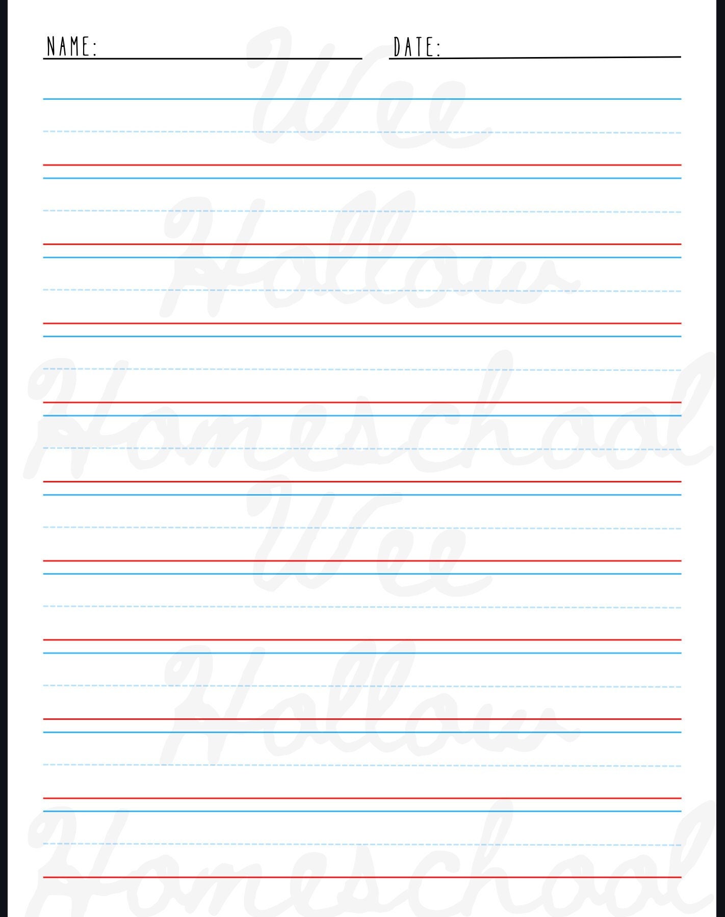 Kids Elementary Primary Kindergarten Lined Colored Handwriting Paper - Etsy