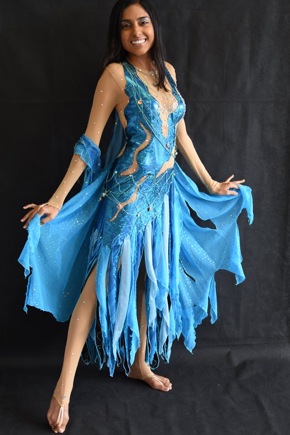 Custom made Aphrodite Dance Costume One Piece Bodysuit Rhinestones Beads Shells Wings Etsy Canada