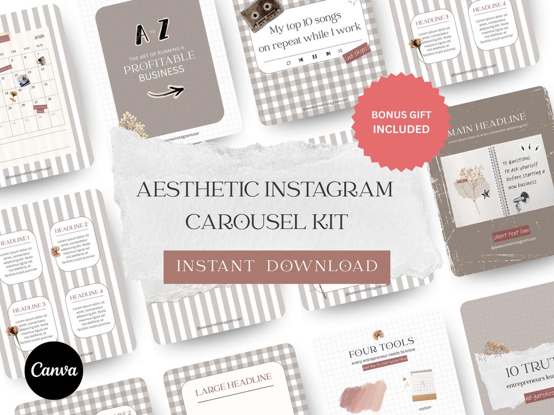 Modern Instagram Carousel Templates | Canva Social Media Kit (digital ...
