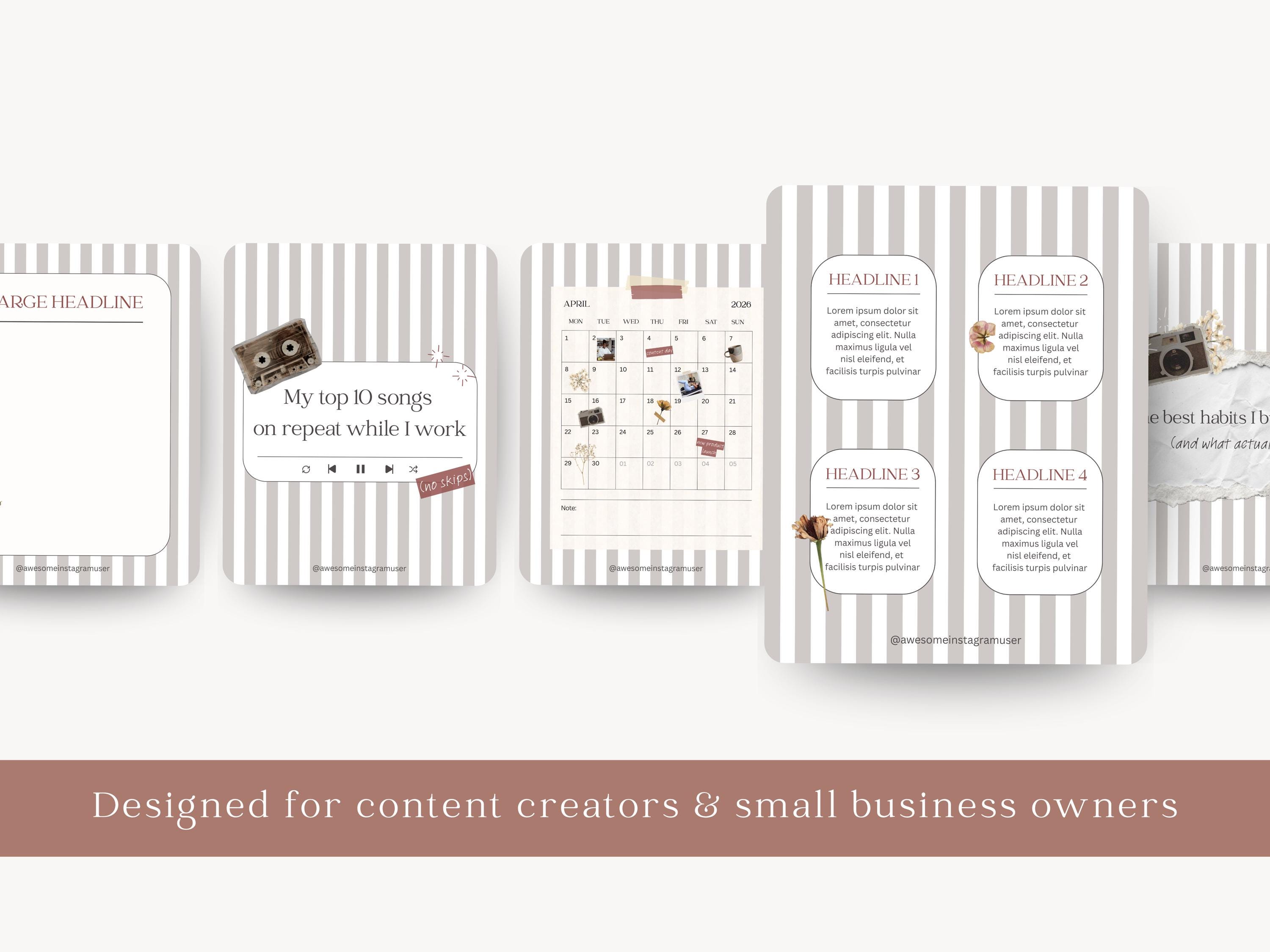 Modern Instagram Carousel Templates | Canva Social Media Kit (digital ...