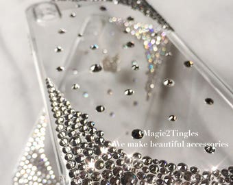 Sparkle Diamonds Scattered Stardust Initial Symbol Treble Musical Note G Clef Hard Case Made w/ SWAROVSKI Elements For All iPhone Models