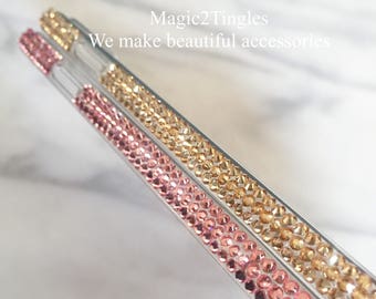 Elegant Sparkle For All iPhone Models Cover Case Made w/ 100% SWAROVSKI ELEMENTS White Diamond Rose Gold Black Pink Blue AB Flashy Design
