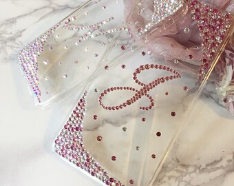 Exquisite Personalized Sparkle Stardust Initial Case White Gold Crystal Diamonds Made w/ 100% SWAROVSKI Elements For All iPhone Models