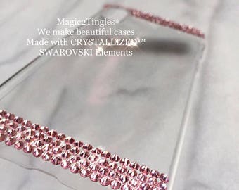 Exquisite Elegant Design Clear White Gold AB Crystal Diamond Made w/ 100% Genuine SWAROVSKI Elements Simple Cover Case For iPhone All Models