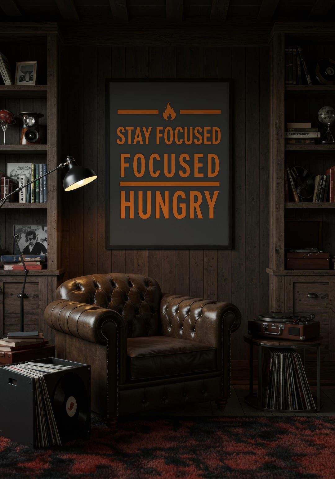 Stay Focused Stay Hungry Wall Art – Motivational Quote Poster – Bold ...