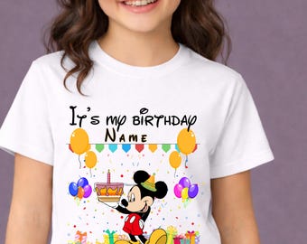 Mickey Birthday Tee,Personalize Birthday Boy Girl Tee,Disney Birthday Trip , Mickey Mouse Birthday Gift,Birthday Boy Tees,Mickey Party Theme