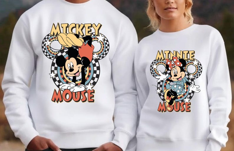 Mickey Family Vacation Sweatshirt,Custom Disney Family Trip 2026 Hoodie,Retro Disneyland Family Matching Hoodie,Checkered Mickey and Friends image 4
