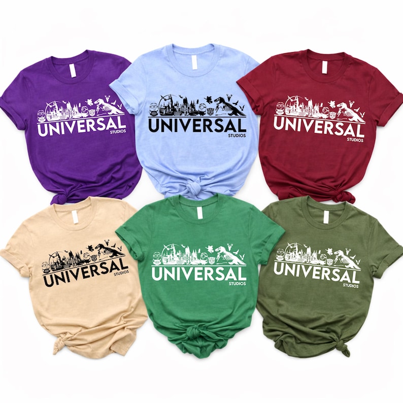 Camisetas de Universal Studios, camisetas para vacaciones familiares en Universal Orlando, conjuntos para viajes a parques temáticos de películas, ropa para vacaciones en grupo, camisetas para parques temáticos. imagen 1