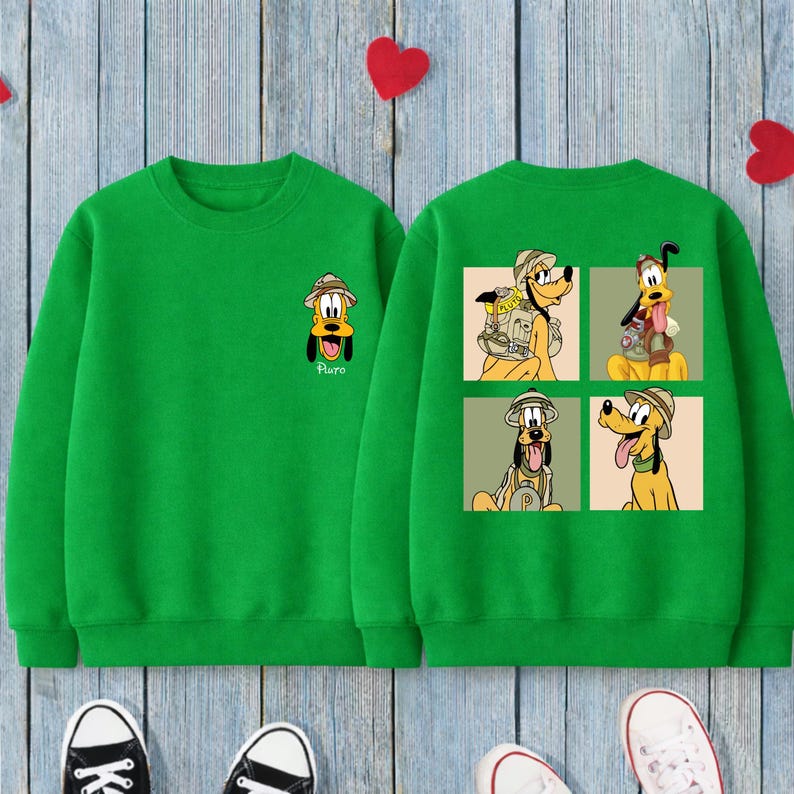 Pluto Safari Hoodie,Disney Animal Kingdom Sweatshirt,Safari Squad Hooded Sweater,Pluto Explorer,Disney Family Trip Hoodie,Disney World 2026 image 3