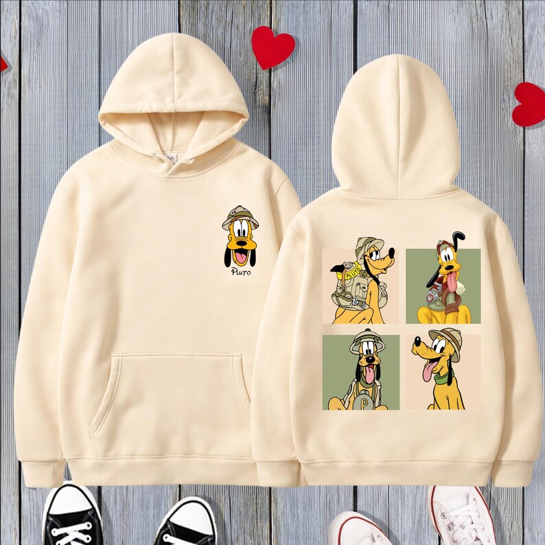 Pluto Safari Hoodie,Disney Animal Kingdom Sweatshirt,Safari Squad Hooded Sweater,Pluto Explorer,Disney Family Trip Hoodie,Disney World 2026 image 2