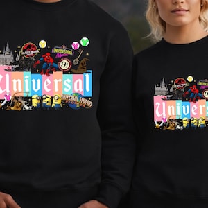 Sweat-shirts à capuche universels pastel rétro, sweat-shirt famille Spider-Man et Minions, vêtements icônes du film universels, cadeaux de vacances assortis image 13